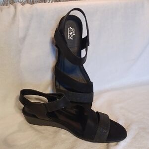 Black Strappy Sandals Good Soles By Catherines Size 12